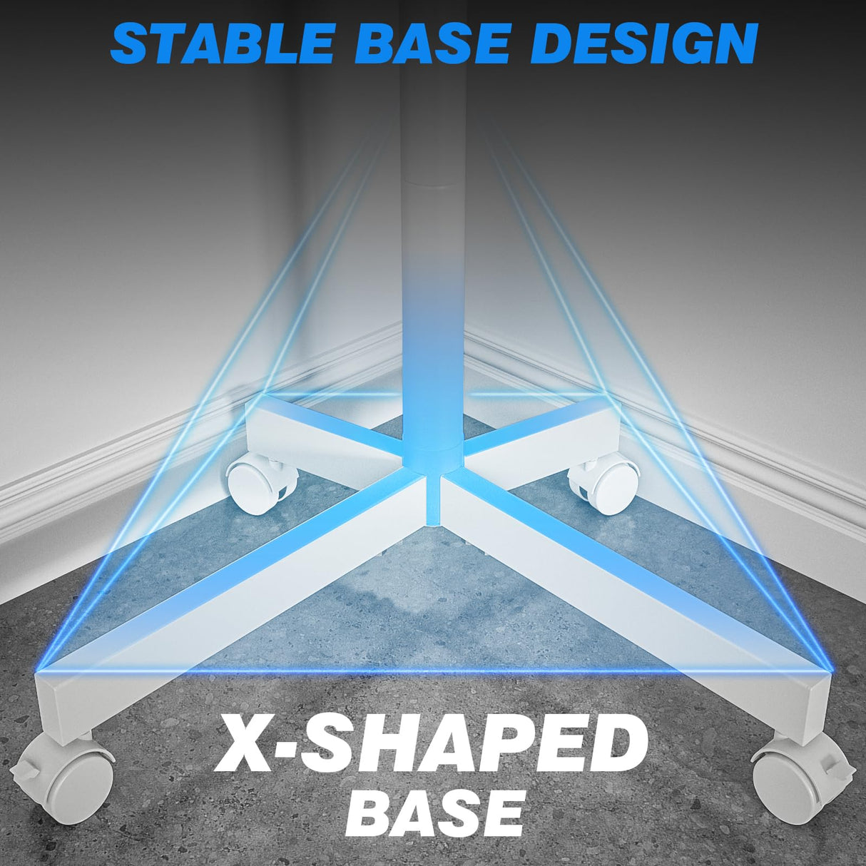 Rfiver Mobile TV Stand for 23-60 Inch LCD LED Flat/Curved Panel Screen TVs up to 88 lbs, Rolling TV Stand with Adjustable Shelf & Tilt, Portable Floor Stand on Wheels for Bedroom, Living Room, White Rfiver