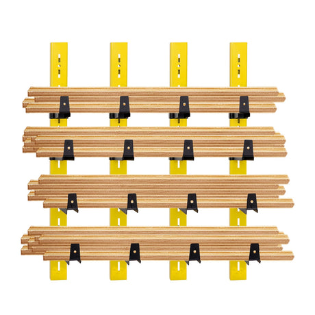 biosp 4-Tier Wall Mount Lumber Storage Rack, Heavy Duty Wood Organizer Support Rack, Metal Cantilever Lumber Storage Shelf For Garage, Basement, Pantry, Workshop, 36.02''L x 13.19''D x 2.48''W, 4 Pack biosp