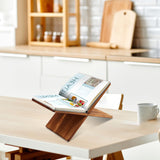 Geetery Book Stand Book Holder for Display Reading Textbook Holder Open Display Stand for Open and Closed, Cookbook, Magazines, Textbooks, Recipe(Dark Brown) Geetery