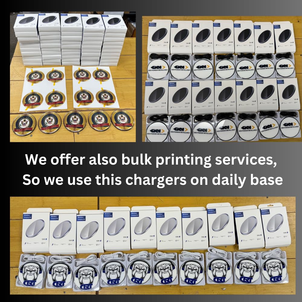 INNOSUB USA Sublimation Wireless Charger [Pack of 10] LED Pad – Blank Wireless Charger for Sublimation and Customization – Black 10W Fast ChargePad Compatible with iPhone, Samsung, QI-Enabled Devices INNOSUB