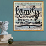 PDSLAIKE Diamond Painting Family Quotes - Family Forever for Always No Matter What Home Sayings DIY Art Craft 11.8x11.8in PDSLAIKE