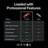 ThermoMaven Professional Digital Meat Thermometer, Ultra Fast 0.5 Sec Instant Read, NIST Certified Accurate to ±0.5°F, IP67 Waterproof, Backlit, Auto Rotates/On/Off, Valentines Gift, Dark Red&Gray ThermoMaven