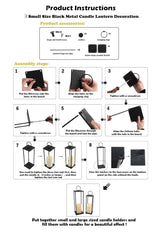 Rustic Farmhouse Lantern Decor,Lanterns Decorative Outdoor,Modern Farmhouse Lantern Decor Set of 2 OYEFLY