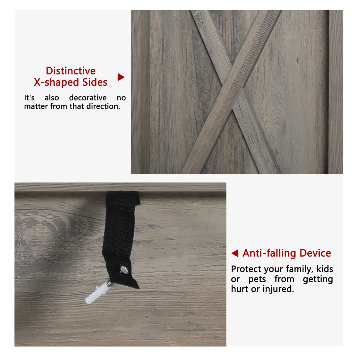 Vikiullf Wooden Chest of Drawer - 3 Drawer Dresser for Bedroom, Farmhouse Dresser, Storage Drawers for Bedroom, Nursery, Living Room, Hallway, Entryway Organizer, Grey Vikiullf