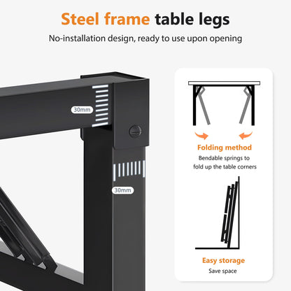 DlandHome Folding Table Computer Desk Workstation Table Conference Table Home Office Desk, Fully Assembled (47 Inches, Retro) - WoodArtSupply