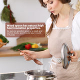 AERZIP 9 Inch Wooden Spoons for Eating Mixing Stirring Soda Jam Honey, Extra Long Handle Wood Soup Spoons for Serving Home Kitchen Cooking Table Spoon (2 PCS) aerzip