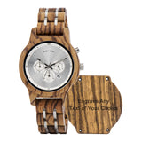 BOBO BIRD Women Wooden Watches Luxury Wood Metal Strap Chronograph & Date Display Quartz Watch Fashion Zebra Wood Casual Business Ebony Wristwatches (Custom) BOBO BIRD