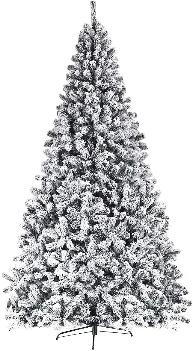 Giantex Artificial Christmas Tree, Premium PVC Xmas Full Tree, Flocked Snow Pine Tree with Solid Metal Stand, Ideal for Indoor and Outdoor (7.5FT) Giantex