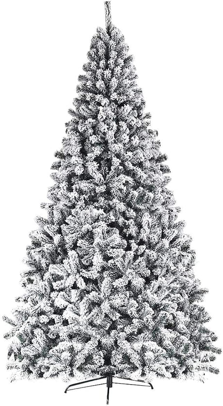 Giantex Artificial Christmas Tree, Premium PVC Xmas Full Tree, Flocked Snow Pine Tree with Solid Metal Stand, Ideal for Indoor and Outdoor (7.5FT) Giantex