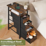 Yoobure Narrow Dresser for Bedroom, LED Slim Dresser with Charging Station, Small Dressers Chest of Drawers, Fabric Dresser Tall Skinny Cabinet Night Stand for Dorm, Small Spaces, Closet, Bathroom Yoobure