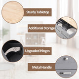 AHB Double Tilt Out Trash Cabinet Kitchen Trash Bin Cabinet 2x13 Gallons Free Standing Recycling Trash Can Cabinet with Hideaway Drawers Pet Proof Trash Can Holder for Kitchen Living Room, Grey AHB