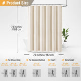 BTTN Boho Farmhouse Shower Curtain, Linen Rustic Weighted Striped Cloth Shower Curtain Set with Tassel, Water Repellent, Bohemian Vintage Country Fabric Shower Curtain for Bathroom, Cream/Beige, 72x72 BTTN