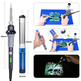 YIHUA 947-V Soldering Iron Kit with 3 LED Lights, Temperature Control, 5 Premium Solder Tips, Desoldering Pump, Indicator & ON/OFF Switch-60 Watts Soldering Iron, Solder Wire, Tip Cleaner, and more. YIHUA