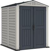 Duramax YardMate 5' x 5' Plus Plastic Garden Shed with Plastic Floor - Anthracite & Adobe - 15 Years Warranty DURAMAX