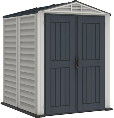 Duramax YardMate 5' x 5' Plus Plastic Garden Shed with Plastic Floor - Anthracite & Adobe - 15 Years Warranty