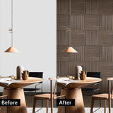 ARMURO Wood Slat Wall Panel - 4 PCS Walnut Wood Panels for Wall, Natural Wood Veneer Acoustic Slat Wood Wall Panels - Wood Slats for Wall Soundproof Wood Panels 23.6" W x 23.6" L ARMURO