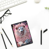 JZHYOAN DIY Diamond Painting Blank Notebook Kits Lion Special Shape Diamond Art Kits Dairy Travel Drawing Message Art Gifts Notepad A5 Hardcover Journal Note Book for Work Note Taking Adult JZHYOAN