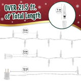Clear Warm White Christmas Tree Lights - 20 ft String of 105 Incandescent Mini Bulbs Multifunctional Lighting Modes, for Decorative, Bedroom, Outdoor, Xmas Twinkle Lights with White Wire Total 21.6 ft stargo