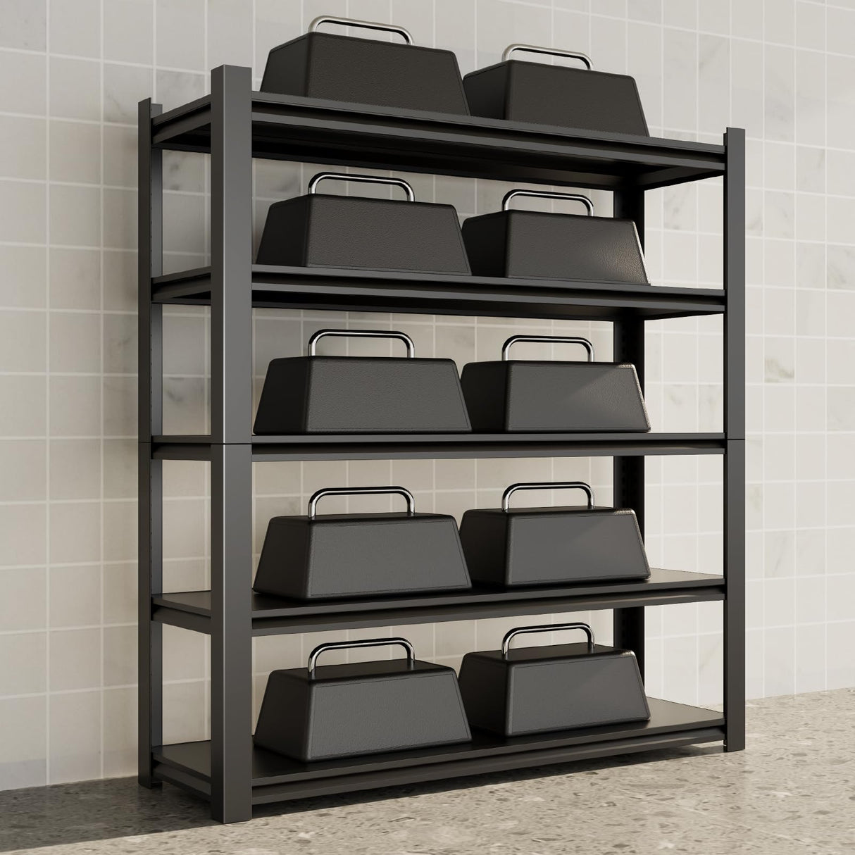 CBCNWR 72''H Garage Storage Shelves, 3000LBS Steel Heavy Duty Storage Shelves, Adjustable 5-Tier Metal Shelf Rack, Heavy Duty Shelving for Garage,Warehouse,Basement,Pantry–Black 47" W x23.6 D x72 H CBCNWR