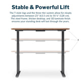 Vari Electric Standing Desk - 60x30 VariDesk, Adjustable Height Stand Up Computer Desk - Dual Motor with Memory Presets, Stable T-Style Legs- Home Office Essentials - Walnut Vari