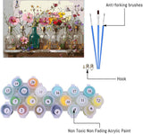 Apcufir Flowers Paint by Numbers for Adults,Wildflowers in Stained Glass Paint by Numbers on Canvas,Painting by Number Kits for Offices and Home Wall Decor 16X20 Inch Apcufir