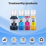 542 Ink Refill Bottles ET-5150 ET-5170 ET-5850 ET-5800 ET-16650 Replacement for Epson 542 Ink Refill Bottles Work for EcoTank Pro ET-5150 ET-5170 ET-5180 ET-5800 ET-5850 ET-5880 ET-16600 ET-16650 Topcolor