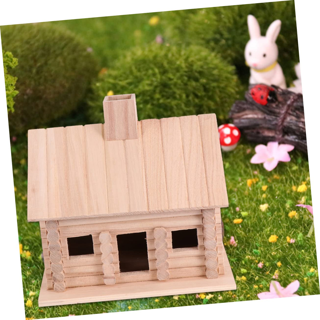OFFSCH Creative Wooden Bird Nest House for Garden Decoration Unfinished Pine Birdhouse Ornament for Outdoor Birds DIY Paintable Bird Nest for Hummingbirds and Sparrows OFFSCH
