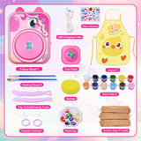 Pottery Wheel for Kids, Girls Arts and Crafts Toys for Kids Ages 8-12,Pottery Studio Craft Kit with 3 Pack Air-Dry Clay, Art Supplies for Kids Toys Girls Birthday Gift for 6 7 8 9 10 11 12+ craftodo