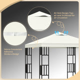 10'x10' Canopy Replacement Top Cover, Gazebo Replacement Canopy Top Cover, Pop Up Tent Top with Air Vent for Outdoor Garden Patio Yard Canopy-Beige DiscoverPatios