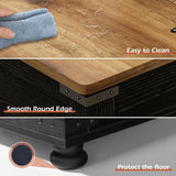 Farmhouse Lift Top Coffee Table with Storage, Black Lift Top Coffee Table with Hydraulic Gas Rod, Large Lift Square Top Coffee Table with Wood Gourd Feet, Coffee Table with for Living Room MaverickFurni