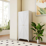 65" Tall Kitchen Cabinet,Food Pantry Cabinets with Doors and Adjustable Shelves,White Metal Storage Cabinets,Large and Portable Arganization Cabinet for Pantries Kitchen Living Room Bathroom Vaernevy