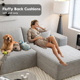 107.5" Cloud Sectional Couch with L-Shape Chaise,Modern Modular Sofa with Deep Seat, Upholstered Couches for Living Room Bedroom Apartments,No Assembly Required, (Grey,Right Facing Chaise) Astronovo