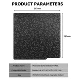 CCTREE PEO Diamond Build Surface Sticker 257x257mm, 3PCS 3D Print Heat Bed Platform Sticker Without Spring Steel Sheet and Magnetic Base for Bambu Lab X1/X1C/P1P/P1S/A1 3D Printers CCTREE