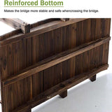 Garden Bridges 5 Ft Wooden Garden Bridge Sturdy, Classic Decorative Arc Footbridge, Outdoor Walkway with Safety Railings for Pond, Backyard and Borders WoodArtSupply