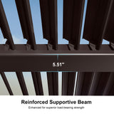 PURPLE LEAF 10' x 16' Louvered Pergola Outdoor Adjustable Louvre Shade Modern Patio Aluminum Pergola with Retractable Roof for Deck Backyard Garden Hardtop Gazebo PURPLE LEAF