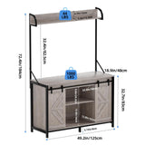 SYESWAY 55-75 Gallon Fish Tank Stand with Power Outlets, Heavy Duty Metal Frame Aquarium Stand with Barn Door, Turtle Reptile Terrariums Stand, 1000LBS Capacity, Grey SYESWAY