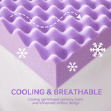 SINWEEK 1.5 Inch Egg Crate Cooling Gel Memory Foam Mattress Topper Full Size, Soft Mattress Pad for Back Pain Relief, Bed Topper, CertiPUR-US Certified SINWEEK