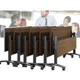 Conference Table, Folding Conference Room Tables With Flip-Top Design Rectangular Modular Conference Room Table with Caster, for Office Conference Room Training Room ( 6PCS 55.1 * 23.6 * 29.5in) GOYQGLE