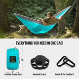 Camping Hammock Double & Single Portable Hammock with Tree Straps, Lightweight Nylon Parachute Hammocks Camping Accessories Gear for Indoor Outdoor Backpacking, Travel, Hiking, Beach Grassman