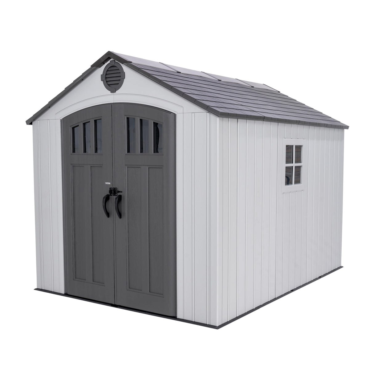 Lifetime Outdoor Storage Shed, 8x10 Ft, Desert Sand, Resin Tool Shed with Lockable Doors and Steel-Reinforced Walls Lifetime