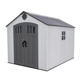 Lifetime Outdoor Storage Shed, 8x10 Ft, Desert Sand, Resin Tool Shed with Lockable Doors and Steel-Reinforced Walls Lifetime