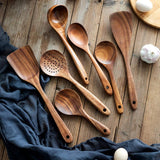 DDJSJ Teak Kitchen Utensils,Wooden Soup Spoon Kitchenware Seasoning Scoop Dipping,Oil Dipper,Meal Rice Scoop,Natural Utensils Handcrafted Cutlery Tool (soup spoon(10.6x3.15in))… DDJSJ