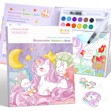 gesboole Paint with Water Coloring Books for Kids Ages 3-5, 4-8 – Cute Coloring Book for Teens,Arts and Crafts for Kids Ages 3 4 5 6 7 8+, Birthday Gift Toys for Girls Boys,Travel Toys -Unicorn gesboole