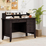 Safeplus 48" Computer Desk with 4 Storage Drawers and Hutch Wood Executive Table for PC Laptop Safeplus