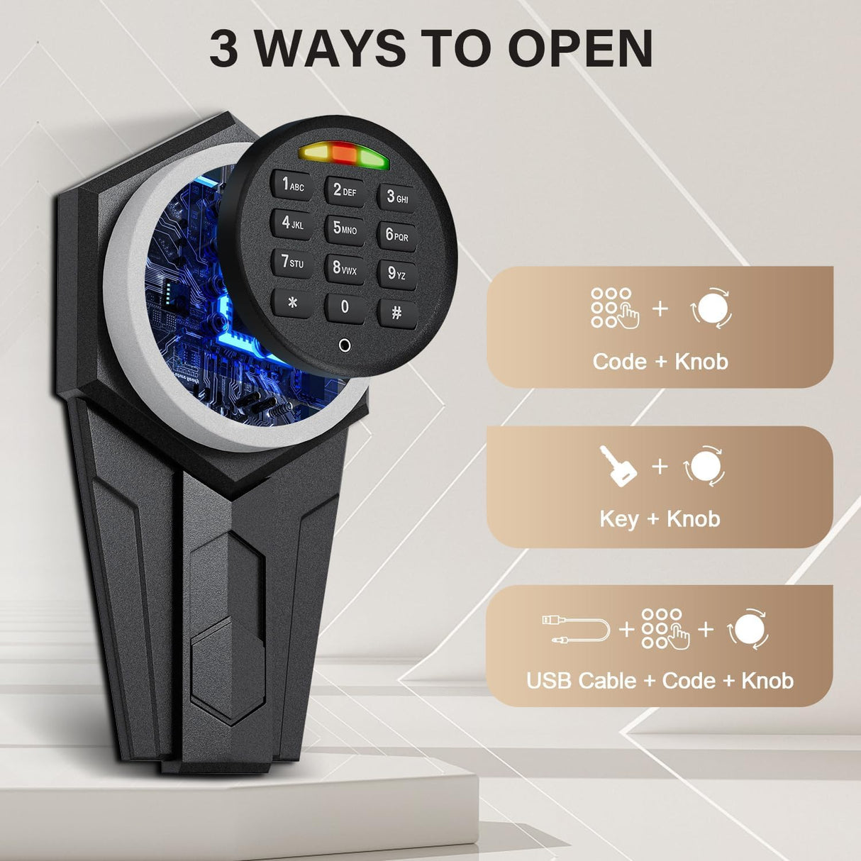 【𝟐𝟎𝟐5 𝐍𝐄𝐖】 2 Rifle Gun Safe, Digital Keypad Large Long Gun Safe for Home Rifle and Shotguns, Quick Access Gun Cabinets with LED Light, Gun Safe with Adjustable Gun Rack and Removable Shelf Karbeen