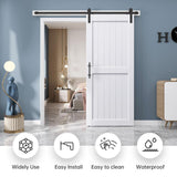 EaseLife 36in x 84in Sliding Barn Door with 6.6FT Barn Door Hardware Track Kit Included,Solid LVL Wood Slab Covered with Water-Proof & Scratch-Resistant PVC Surface,DIY Assembly,Easy Install,White EaseLife