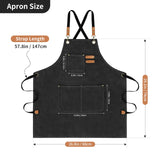 AOLEBA Aprons for Men & Women,Canvas Chef Apron with Cross Back Adjustable, Apron for Kitchen, Garden, Cafe, M-XXL AOLEBA