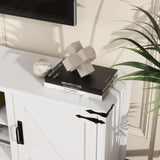 Panana Modern Farmhouse TV Stand for 65 inch TV, Entertainment Center with Storage and Open Shelves, Wood TV Stands TV Table Stand for Living Room, Bedroom (White, for 32"-65" TV) Panana