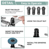COLFULINE Angle Air Die Grinder 1/4" with 20 pcs 2" Roll Lock Sanding Discs, 90 Degree Heavy Duty 20,000 RPM Compressed Sander Polisher Tool for Contour Grinding, Polishing, Milling, Cutting COLFULINE