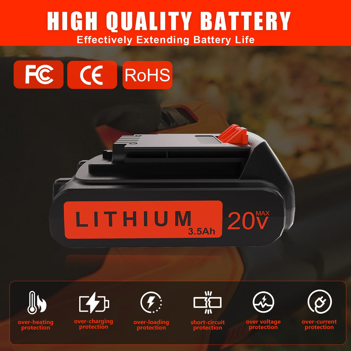 CaliHutt 3.5Ah 20V LBXR20 LBX4020 Lithium Battery Compatible with Black and Decker 20Volt Max LB20 LBX20 LBXR2020 LB2X4020-OPE LBXR20-OPE Cordless Power Drill Driver Tools CaliHutt